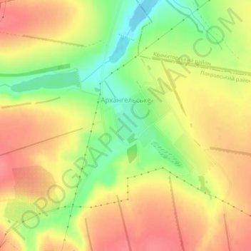 Arkhanhelske topographic map, elevation, terrain