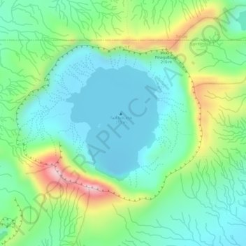 Taal Crater Lake topographic map, elevation, terrain