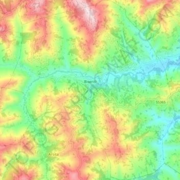 Bisenti topographic map, elevation, terrain