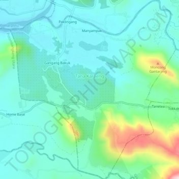 Tana Karaeng topographic map, elevation, terrain