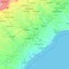 Süd-Carolina topographic map, elevation, terrain