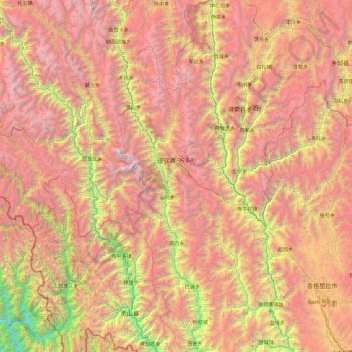 Deqin topographic map, elevation, terrain
