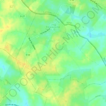 Ribeauville topographic map, elevation, terrain