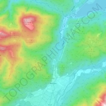 Wallgau topographic map, elevation, terrain