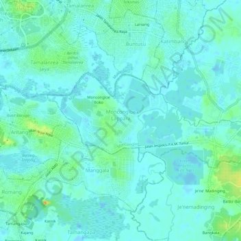 Moncongloe Lappara topographic map, elevation, terrain