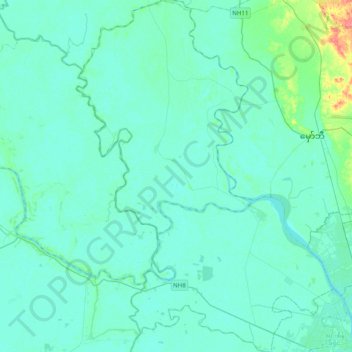 Htantabin Township topographic map, elevation, terrain