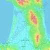 Goshogawara topographic map, elevation, terrain