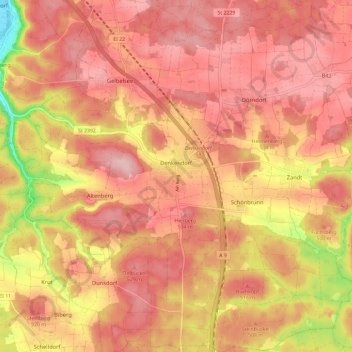 Denkendorf topographic map, elevation, terrain