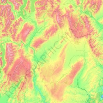 Central Otago District topographic map, elevation, terrain