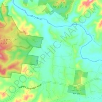 The Palms topographic map, elevation, terrain
