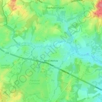 Wellow topographic map, elevation, terrain