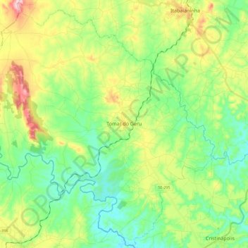 Tomar do Geru topographic map, elevation, terrain