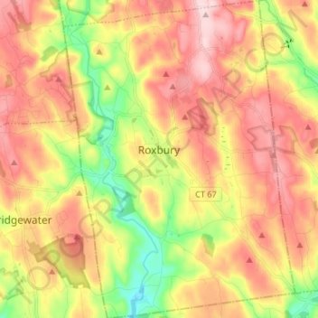 Roxbury topographic map, elevation, terrain