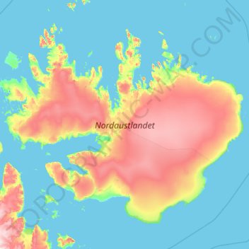 Tierra del Nordeste topographic map, elevation, terrain