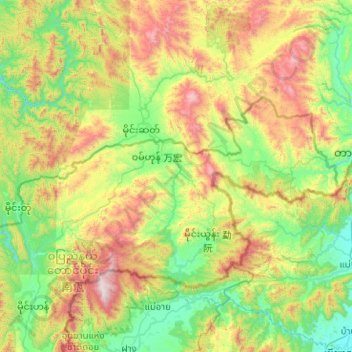 Kok River topographic map, elevation, terrain