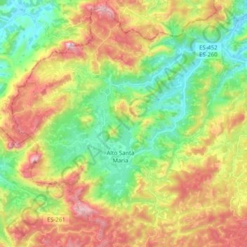 Alto Santa Maria topographic map, elevation, terrain