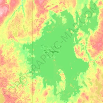 ᑐᓕᒫᓗᒡᔪᐊᖅ Dubawnt Lake topographic map, elevation, terrain