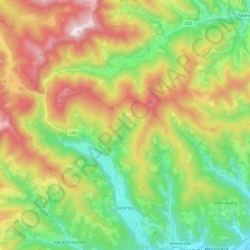 Glödnitz topographic map, elevation, terrain