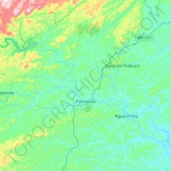 Palmares topographic map, elevation, terrain
