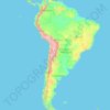 Cordillère des Andes topographic map, elevation, terrain