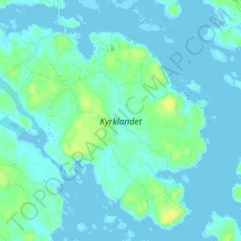 Kyrklandet topographic map, elevation, terrain