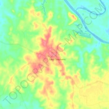 St. Stephens topographic map, elevation, terrain