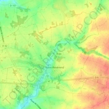 Saint-Révérend topographic map, elevation, terrain