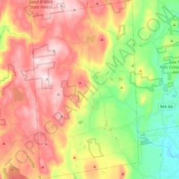 Westhampton topographic map, elevation, terrain