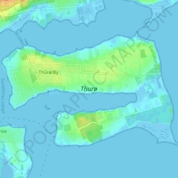 Thurø topographic map, elevation, terrain