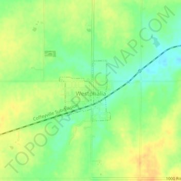 Westphalia topographic map, elevation, terrain