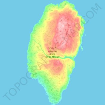 Mansel Island topographic map, elevation, terrain
