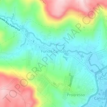 Fundo Canoas topographic map, elevation, terrain