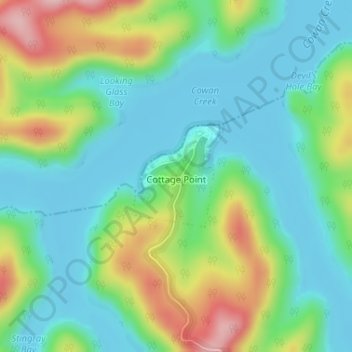 Cottage Point topographic map, elevation, terrain