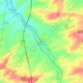 Charmont-sous-Barbuise topographic map, elevation, terrain