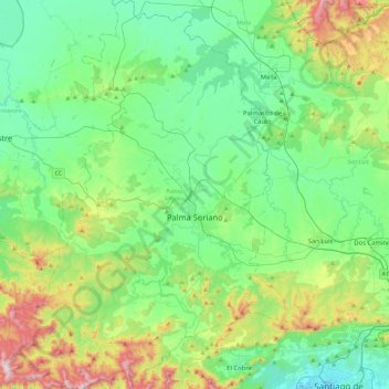 Palma Soriano topographic map, elevation, terrain