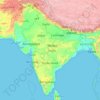 India topographic map, elevation, terrain