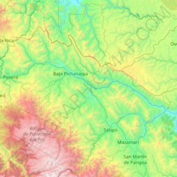 Perené topographic map, elevation, terrain