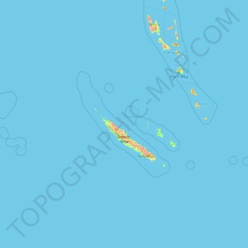 New Caledonia topographic map, elevation, terrain