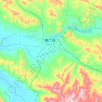 狮泉河镇 topographic map, elevation, terrain