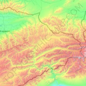Ак-Суйский район topographic map, elevation, terrain