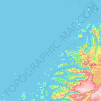 Meløy topographic map, elevation, terrain