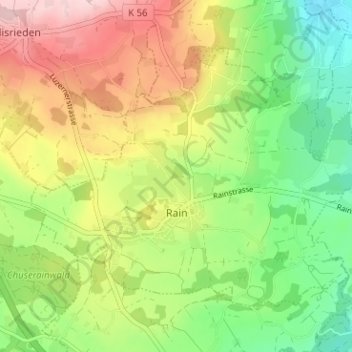 Rain topographic map, elevation, terrain