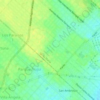 Trujui topographic map, elevation, terrain