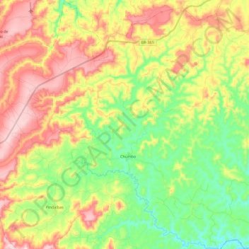 Chumbo topographic map, elevation, terrain