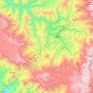 Pacaipampa topographic map, elevation, terrain
