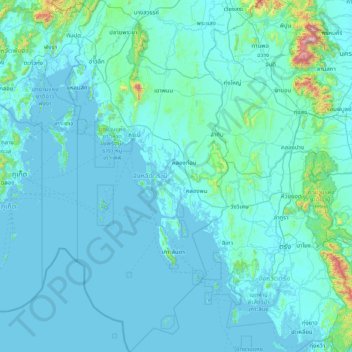 Krabi Province topographic map, elevation, terrain