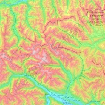 Ankogel Group topographic map, elevation, terrain