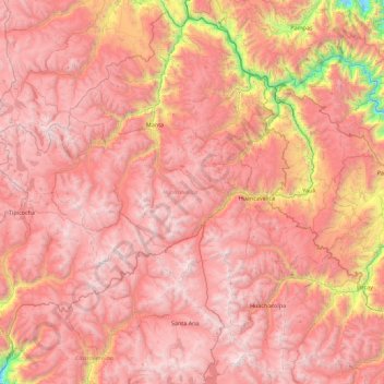 Provincia de Huancavelica topographic map, elevation, terrain