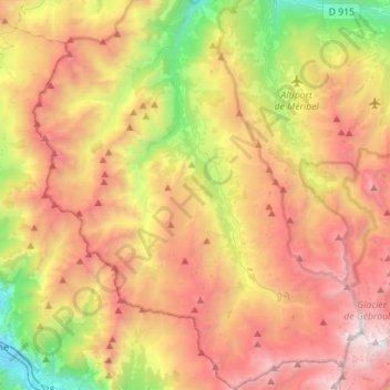 Saint-Martin-de-Belleville topographic map, elevation, terrain