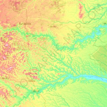 Vale Verde topographic map, elevation, terrain